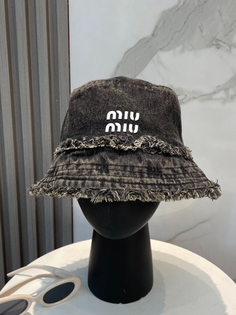 Miu Miu Washed Soft Denim Bucket Hat (Unisex)